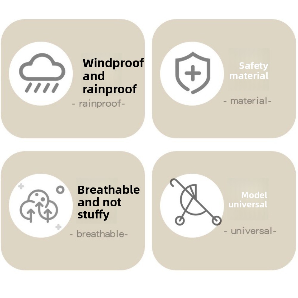 Stroller Rain Cover - Housse de pluie transparente pour poussette,