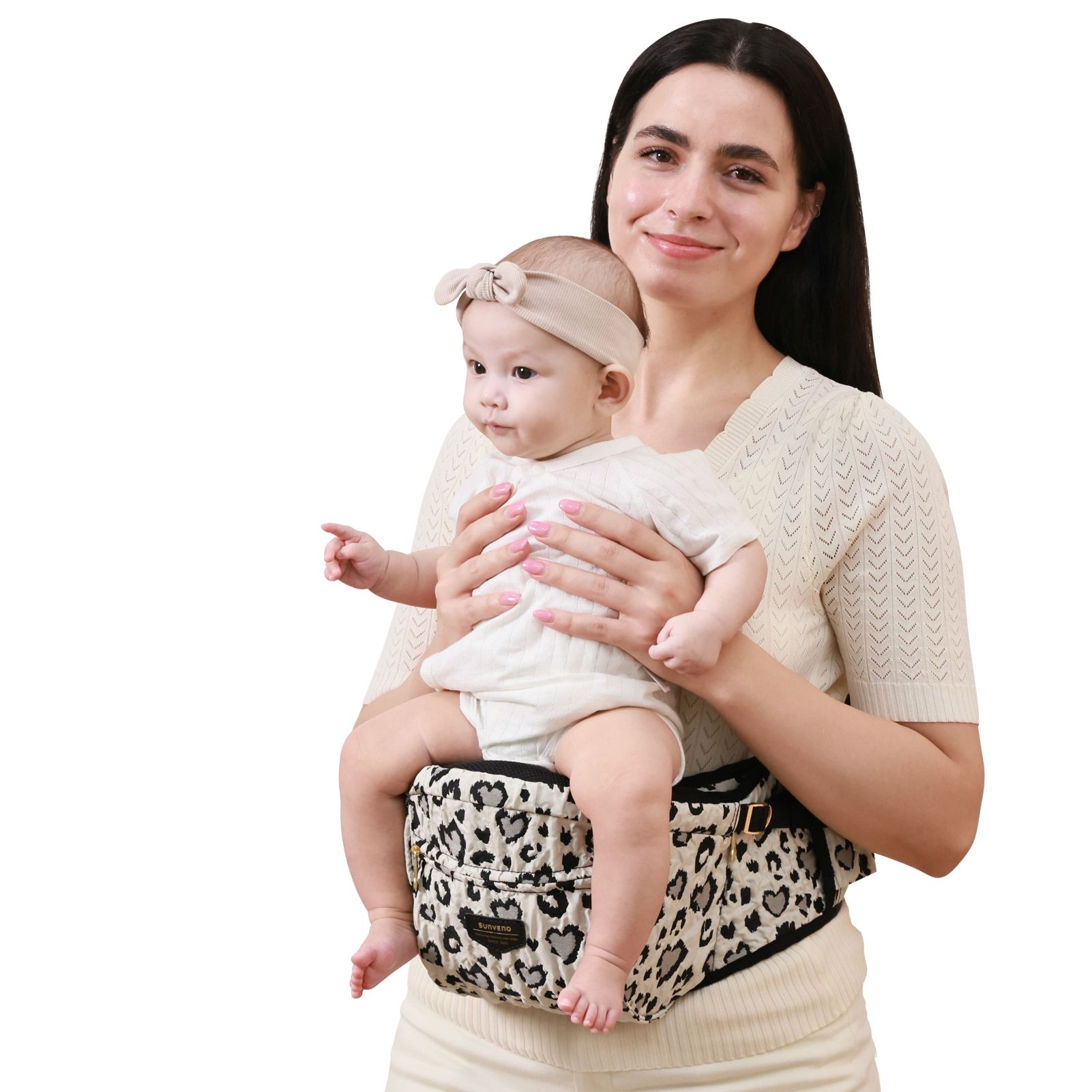 Ergonomic Baby Carrier - Stalveno-Tabouret de taille imprimé léopard pour